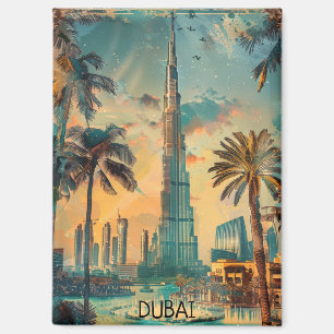 Vintage Dubai Vereinigte Arabische Emirate Burj Kh Magnet
