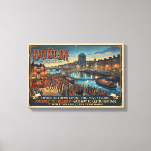 Vintage Dublin Irland Reiseplakat Leinwanddruck