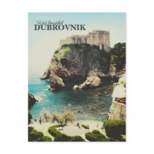 Vintage-Dubrovnik-Ansichtskarte - Alt-Back-Design
