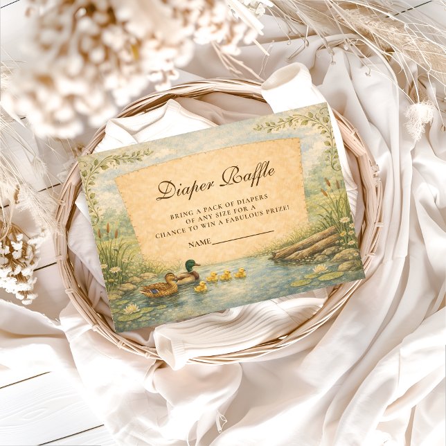 Vintage Duck Diapper Raffle Begleitkarte (Von Creator hochgeladen)