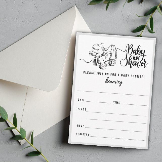 Vintage Duckpülendusche Einladung (Von Creator hochgeladen)