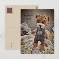 Vintage-Dungarees-Teddy-Bär-Symbolik-Zitat Süß