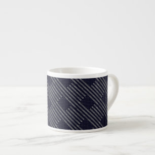 Vintage dunkelblaue Grunge-USA-Amerikanische Flagg Espressotasse