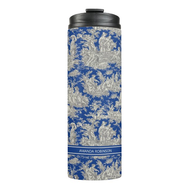 Vintage, dunkelblaue Joule Thermosbecher (Vorderseite)