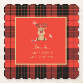 Vintage dunkelrote Babyparty-Papierservietten Untersetzer