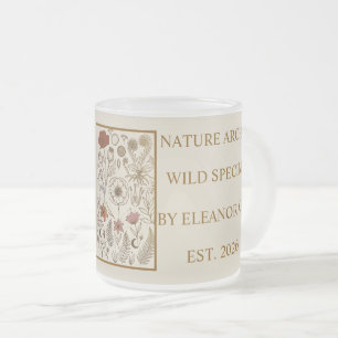 Vintage-Dunkle-Akademie-Botanik-Herbarium-Tasse Mattglastasse