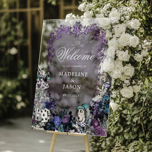 Vintage Dunkle Alice im Wunderland-Hochzeit Acrylschild