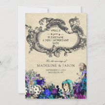 Vintage Dunkle Alice im Wunderland Hochzeit