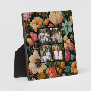 Vintage dunkle Blume personalisieren 4 Foto Fotoplatte