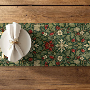 Vintage dunkle Blumengestaltung William Morris got Kurzer Tischläufer