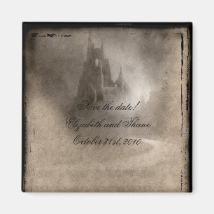 Vintage-Dunkle-Burg-Gotik-Einladungen Magnet