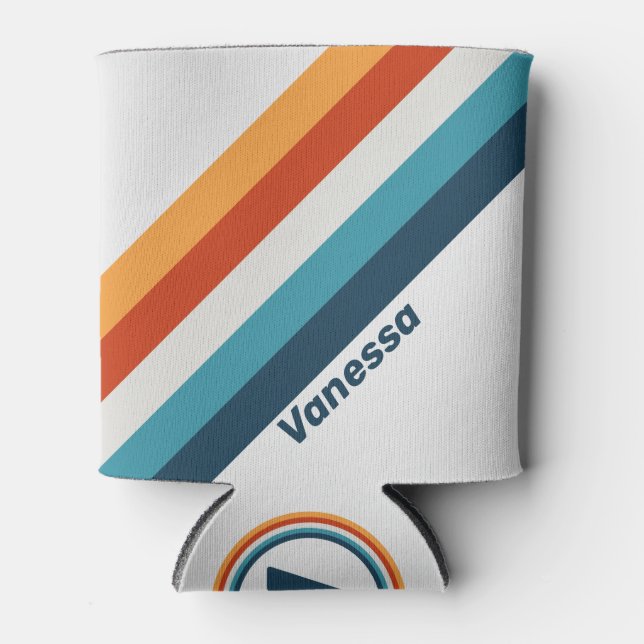 Vintage dünne Streifen mit Namen Dosenkühler (Vorderseite)