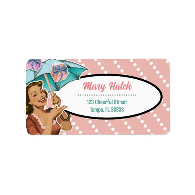 Vintage Duschkabine Adressaufkleber (Vorne)