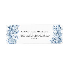 Vintage Dusty Blue Floral Return Address Label