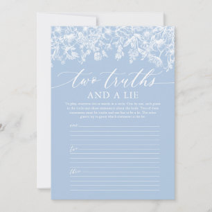 Vintage Dusty Blue Two Truths and a Lie Spiel Einladung