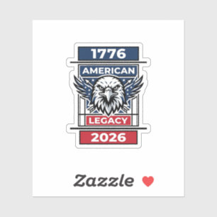 Vintage Eagle 1776 2026 Shirt Patriotische Typogra Aufkleber