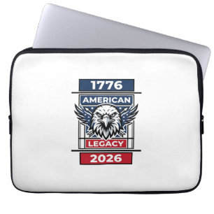 Vintage Eagle 1776 2026 Shirt Patriotische Typogra Laptopschutzhülle