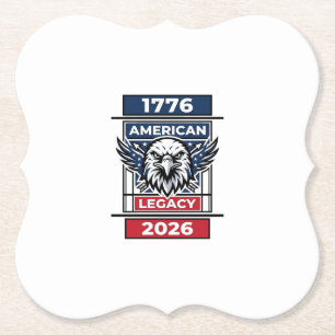 Vintage Eagle 1776 2026 Shirt Patriotische Typogra Untersetzer