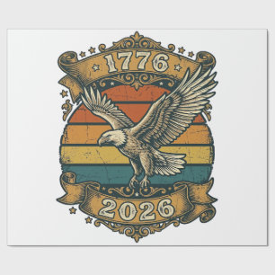 Vintage Eagle 1776 2026 Shirt Patriotisches Retro Geschenkpapier