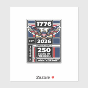 Vintage Eagle 1776 2026 T-Shirt Patriotische Typog Aufkleber