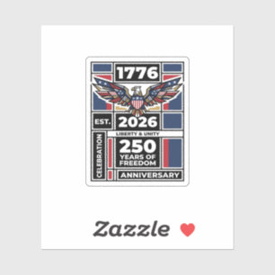 Vintage Eagle 1776 2026 T-Shirt Patriotische Typog Aufkleber
