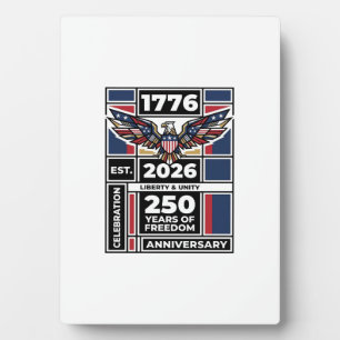 Vintage Eagle 1776 2026 T-Shirt Patriotische Typog Fotoplatte