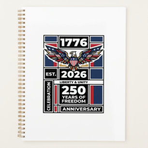 Vintage Eagle 1776 2026 T-Shirt Patriotische Typog Planer