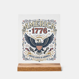 Vintage Eagle America 1776 Patriotisch Acrylschild