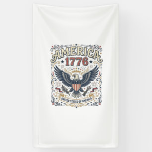 Vintage Eagle America 1776 Patriotisch Banner