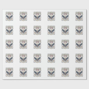 Vintage Eagle America 1776 Patriotisch Geschenkpapier