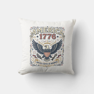 Vintage Eagle America 1776 Patriotisch Kissen