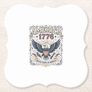 Vintage Eagle America 1776 Patriotisch Untersetzer