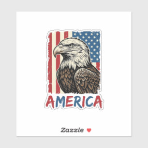 Vintage Eagle America Patriotisches Shirt Design_1 Aufkleber