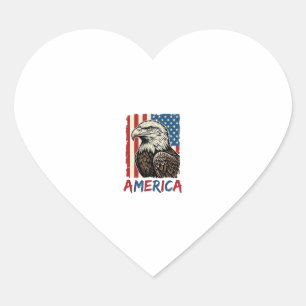 Vintage Eagle America Patriotisches Shirt Design_1 Herz-Aufkleber
