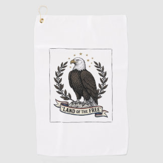 Vintage Eagle Land of the Free Patriotisches Hemd Golfhandtuch