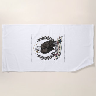 Vintage Eagle Land of the Free Patriotisches Shirt Strandtuch