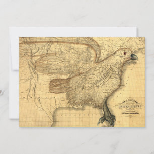 Vintage Eagle Map USA