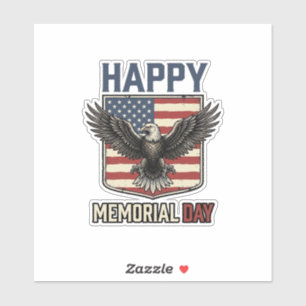 Vintage Eagle Memorial Day Patriotisches Shirt Des Aufkleber