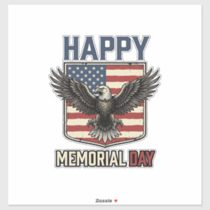 Vintage Eagle Memorial Day Patriotisches Shirt Des Aufkleber