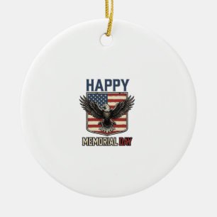 Vintage Eagle Memorial Day Patriotisches Shirt Des Keramik Ornament