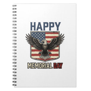 Vintage Eagle Memorial Day Patriotisches Shirts De Notizblock