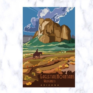 Vintage Eagle Tail Mountains Wilderness Arizona Postkarte