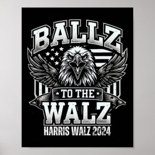 Vintage Eagle USA-Flagge Harris Waltz 2024 Ballz T Poster