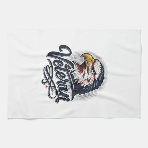 Vintage Eagle Veteran Patriotic Shirt Design_1 Geschirrtuch
