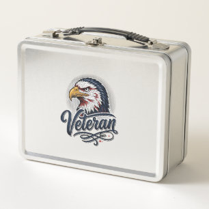 Vintage Eagle Veteran Patriotic Shirt Design_1 Metall Brotdose