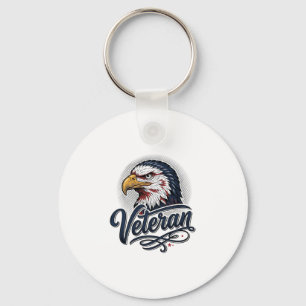 Vintage Eagle Veteran Patriotic Shirt Design_1 Schlüsselanhänger