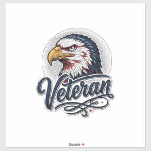 Vintage Eagle Veteran Patriottisches Shirt Design_ Aufkleber