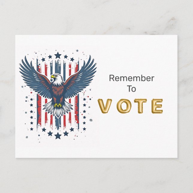 Vintage Eagle Vote Postkarte (Vorderseite)