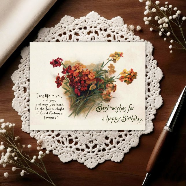 Vintage Early 1900's Birthday Greeting Postcard Postkarte (Von Creator hochgeladen)