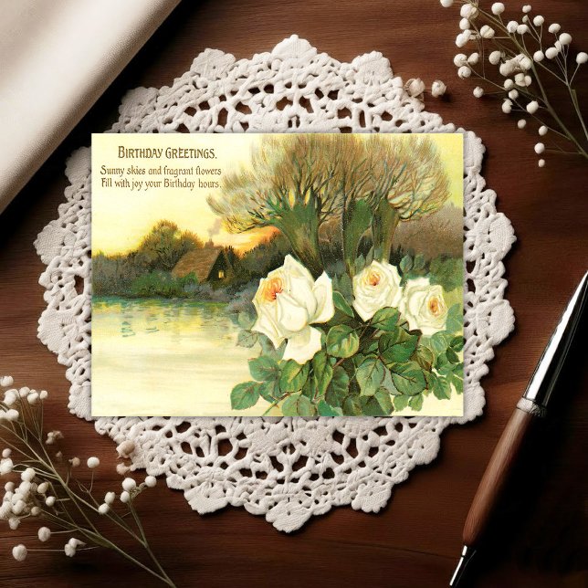 Vintage Early 1900's Birthday Greeting Postcard Postkarte (Von Creator hochgeladen)